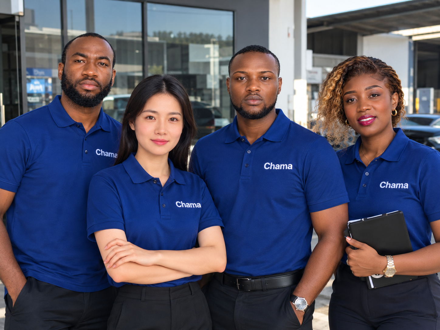 The CHAMA team at work — at the office, at the port and on logistics duty